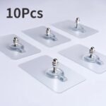 10pcs Strong Self Adhesive Punch Free Wall Hooks Nail Mounting Rack Screw Rod Seamless Screw Stickers Hang Kits - Image 3