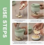 4 in 1 Portable Electric Vegetable Cutter Set Mini Wireless Food Processor Garlic Chili Onion Celery Ginger Meat Garlic Chopper - Image 4