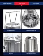 6in1 portable outdoor LED camping lantern with fan solar charge rechargeable light energy saving tent lamp flashlight - Image 4