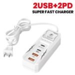 Charging Socket 2 USB 2 Type C Ports Power Strip Charger Station Splitter PD USB Charge Extension Electrical Socket - Image 2