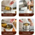 Stainless Steel Deep Fryer Frying Pot With Strainer 1.2L Capacity - Image 3