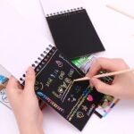 Scratch Note Black Cardboard Creative DIY Draw Sketch Notes for Toy Notebook School Supplies