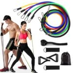 11(PCS) Power Exercise Resistance Band Set 5 in 1 Fitness Band Equipment for Men and Women