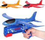 Airplane Launcher Toy Foam Throwing Glider Plane with Catapult Gun Indoor Outdoor Shooting Game for Kids - Image 2