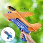 Airplane Launcher Toy Foam Throwing Glider Plane with Catapult Gun Indoor Outdoor Shooting Game for Kids