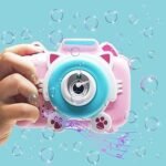 Bubble Camera with Bubble Solution Cartoon Camera Automatic Bubble Blowing Machine Toy With Light Sound for Kids