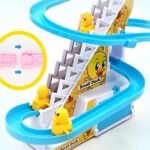 Duck Climbing Stairs Toy with Flashing Lights and Music On Off Button - Image 2